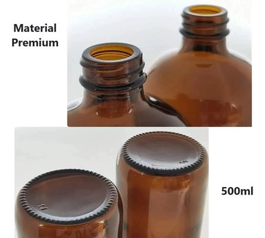 SET DISPENSADOR DE JABON AMBAR 500 ML CON BANDEJA - 5