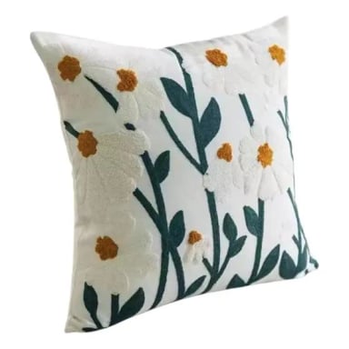 PACK 4 FUNDAS DE COJIN FLORAL 45X45 CM CON 4 RELLENOS - 1