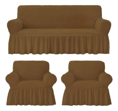 FUNDA PARA JUEGO DE SILLONES 3+1+1 DE ALGODON TURCO COLOR - 1