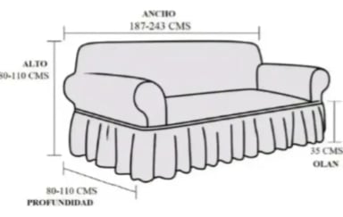 FUNDA PARA JUEGO DE SILLONES 3+1+1 DE ALGODON TURCO COLOR - 2