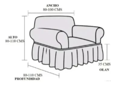 FUNDA PARA JUEGO DE SILLONES 3+1+1 DE ALGODON TURCO COLOR - 3