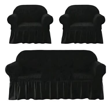 FUNDA ELASTIZADA PARA JUEGO DE SOFAS 3+1+1 EN ALGODON - 1