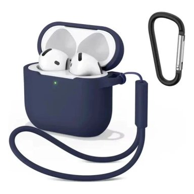 FUNDA SILICONA ANTIGOLPES PARA AIRPODS 4 CON MOSQUETON - 1