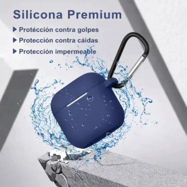 FUNDA SILICONA ANTIGOLPES PARA AIRPODS 4 CON MOSQUETON - 2