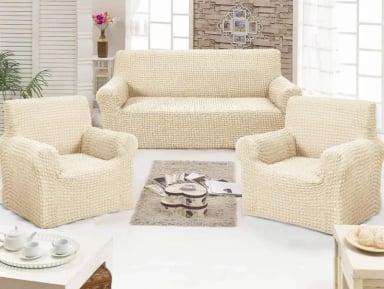 FUNDAS SUPER ELASTICADAS PARA SOFAS 3+1+1 VARIOS COLORES - 2