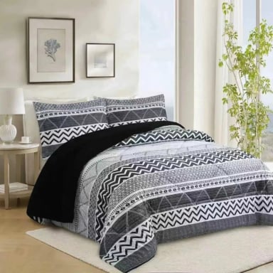 PLUMON 2 PLAZAS ESTAMPADO NEBULA NEGRO GEOME TRICO - 1