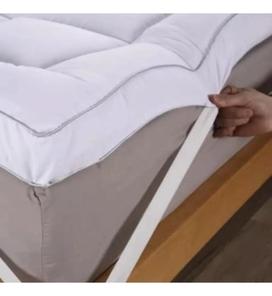 TOPPER ULTRA ACOLCHADO PARA COLCHON 2 PLAZAS BLANCO - 2