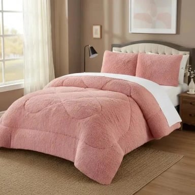 PLUMON PELUDO PALO DE ROSA 2 PLAZAS 230X250 CM CON CHIPOR - 4