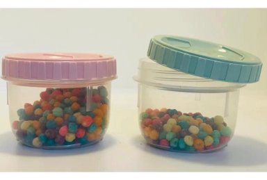 SET 10 POTES APILABLES CON TAPA ROSCA 150 ML - 1