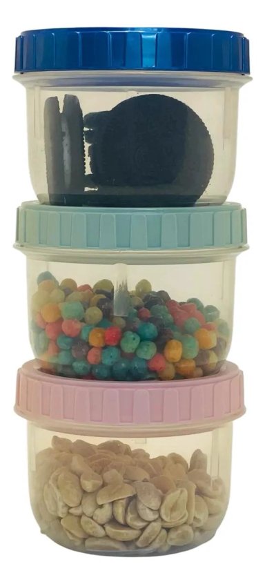 SET 10 POTES APILABLES CON TAPA ROSCA 150 ML - 4