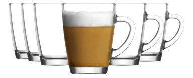 JUEGO 6 TAZAS CAFE  TE  310ML CON PLATILLOS DE VIDRIO - 5