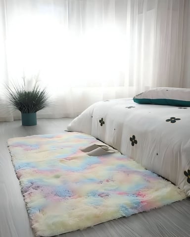 ALFOMBRA PELUDA SUAVE 240 X 200 CM PRIMERA CALIDAD COLOR UNICORNIO - 1