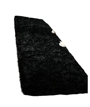 ALFOMBRA PELUDA PASILLERA LIVIANA 70X150 ULTRA SUAVE NEGRO - 2