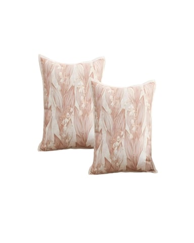PACK DE 2 FUNDAS DE COJIN HOJA ROSA - 2