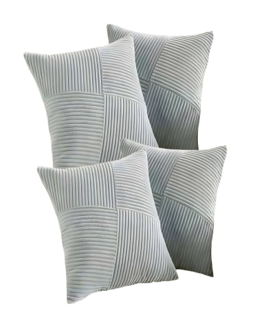 PACK DE 4 FUNDAS DE COJIN FELPA GRIS - 1