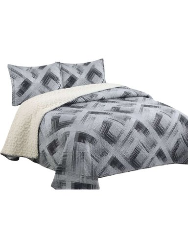 QUILT CON SHERPA 2 PLAZA GRIS J6 - 1
