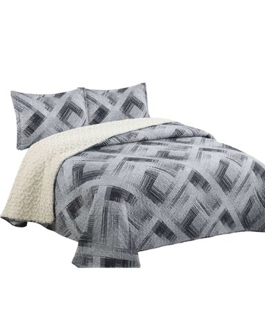 QUILT CON SHERPA 2 PLAZA GRIS J6 - 3