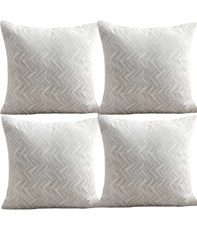 SET DE 4 FUNDAS DE COJINES DISEÑO MAILLARD 45CM X 45 CM BLANCO - 1