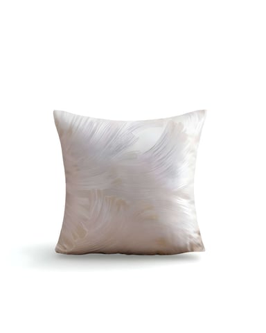SET DE 2 FUNDAS DE COJINES SATIN DISEÑO HOJAS 45CM X 45 CM BEIGE - 2