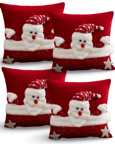 PACK DE 4 FUNDAS DE COJIN PARA NAVIDAD 3D   B22 - 2