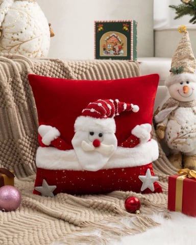 PACK DE 4 FUNDAS DE COJIN PARA NAVIDAD 3D   B22 - 3