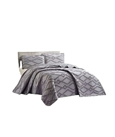 CUBRECAMA QUILT CON DISEÑO GEOMETRICO RELIEVE KING-SUPERKING 250 X 270 CM 03 - 1