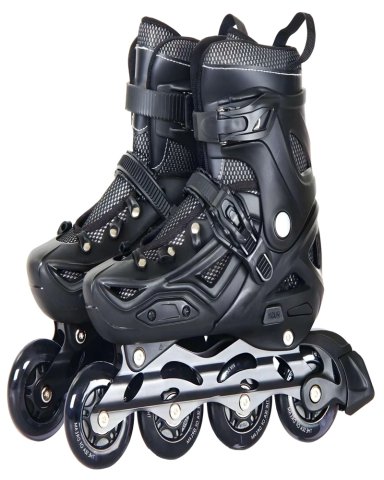PATIN LINEAL CON LUCES MAS KIT TALLA S 31-34 NEGRO - 1