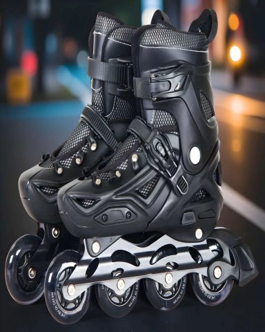 PATIN LINEAL CON LUCES MAS KIT TALLA S 31-34 NEGRO - 3