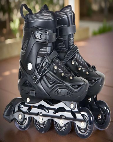 PATIN LINEAL CON LUCES MAS KIT TALLA S 31-34 NEGRO - 4