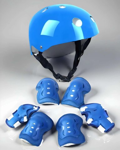 KIT DE PROTECCION INFANTIL PARA PATINES AZUL - 2