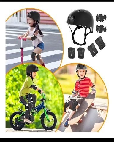 KIT DE PROTECCION INFANTIL PARA PATINES AZUL - 3