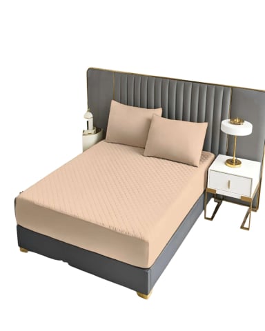 CUBRECOLCHON IMPERMEABLE 2 PLAZAS COLOR BEIGE - 1