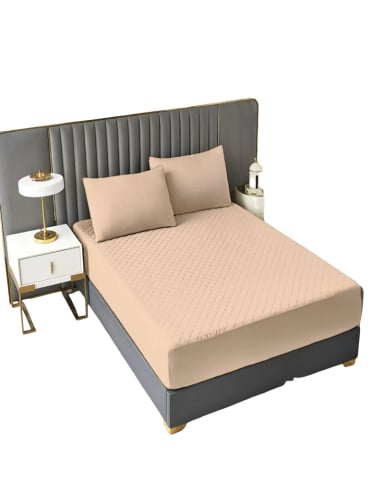 CUBRECOLCHON IMPERMEABLE 2 PLAZAS COLOR BEIGE - 2
