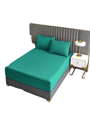 CUBRECOLCHON IMPERMEABLE 2 PLAZAS COLOR TURQUESA - 1