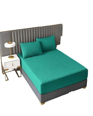 CUBRECOLCHON IMPERMEABLE 2 PLAZAS COLOR TURQUESA - 2