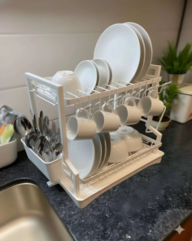 ESCURRIDOR DE PLATOS DE GRAN CAPACIDAD BLANCO - 4