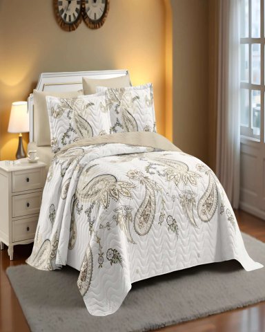 QUILT CUBRECAMA DE VERANO 2 PLAZAS BEIGE 01 - 3