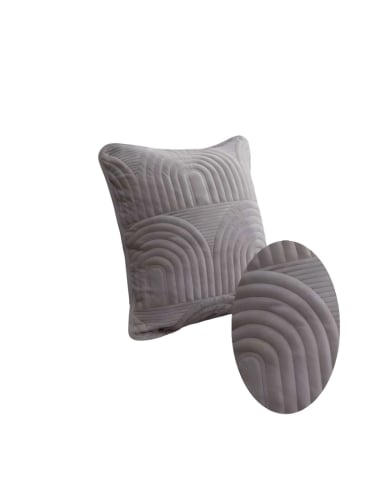 SET DE 2 FUNDAS DE COJIN SERIE ARCO 45X45 CM GRIS - 2