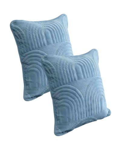SET DE 2 FUNDAS DE COJIN SERIE ARCO 45X45 CM CELESTE - 1