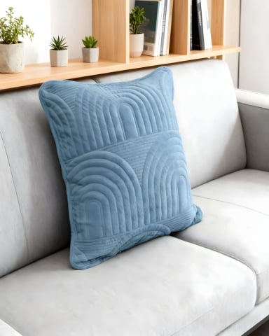 SET DE 2 FUNDAS DE COJIN SERIE ARCO 45X45 CM CELESTE - 3