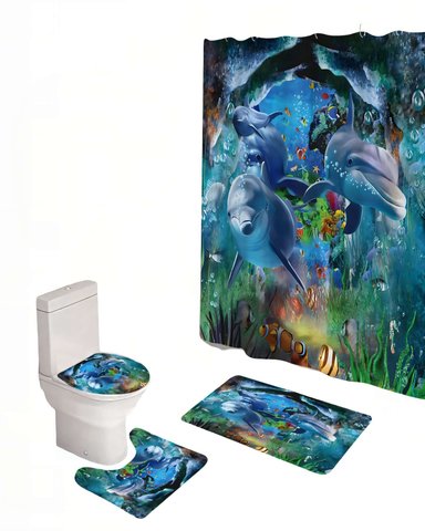 PACK DE 4 PIEZAS PARA BAÑO CON ESTAMPADO 2 - 1