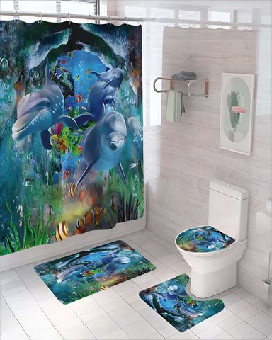 PACK DE 4 PIEZAS PARA BAÑO CON ESTAMPADO 2 - 3
