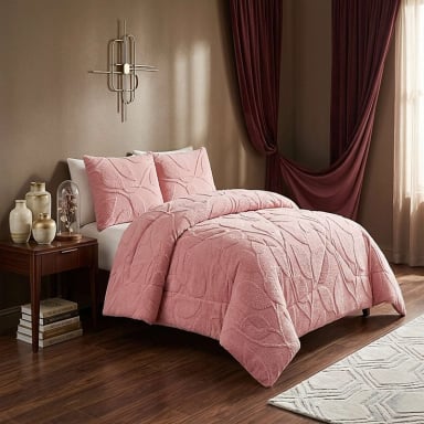 COBERTOR SHERPA TEXTURIZADO RY KING ROSADO - 1
