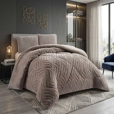 COBERTOR SHERPA TEXTURIZADO RB 2 PLAZAS GRIS - 1