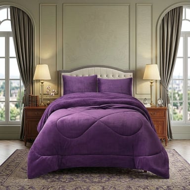 COBERTOR SHERPA PLUSH CS 2 PLAZAS MORADO - 1