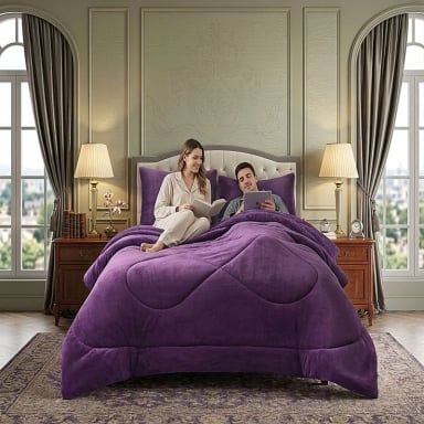 COBERTOR SHERPA PLUSH CS 2 PLAZAS MORADO - 3