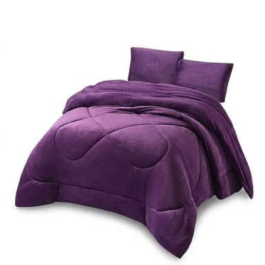 COBERTOR SHERPA PLUSH CS 2 PLAZAS MORADO - 4