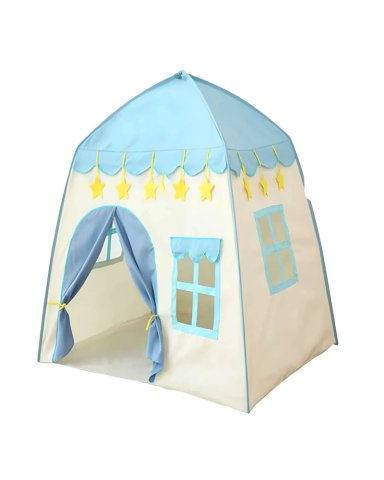 CARPA CON FORMA DE CASA PARA NIÑO CELESTE - 1