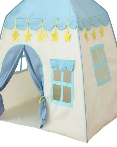 CARPA CON FORMA DE CASA PARA NIÑO CELESTE - 2