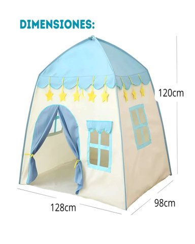 CARPA CON FORMA DE CASA PARA NIÑO CELESTE - 3